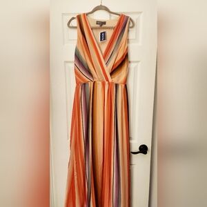Multicolor Striped Maxi Dress